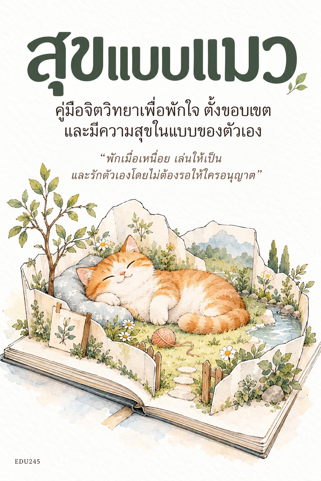 สุขแบบแมว: คู่มือจิตวิทยาเพื่อพักใจ ตั้งขอบเขต และมีความสุขในแบบของตัวเอง